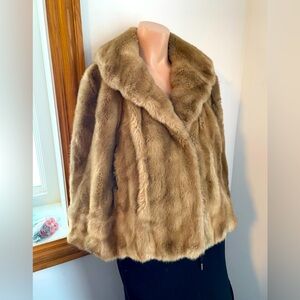 Perfect vintage faux fur mink cape shawl made in France